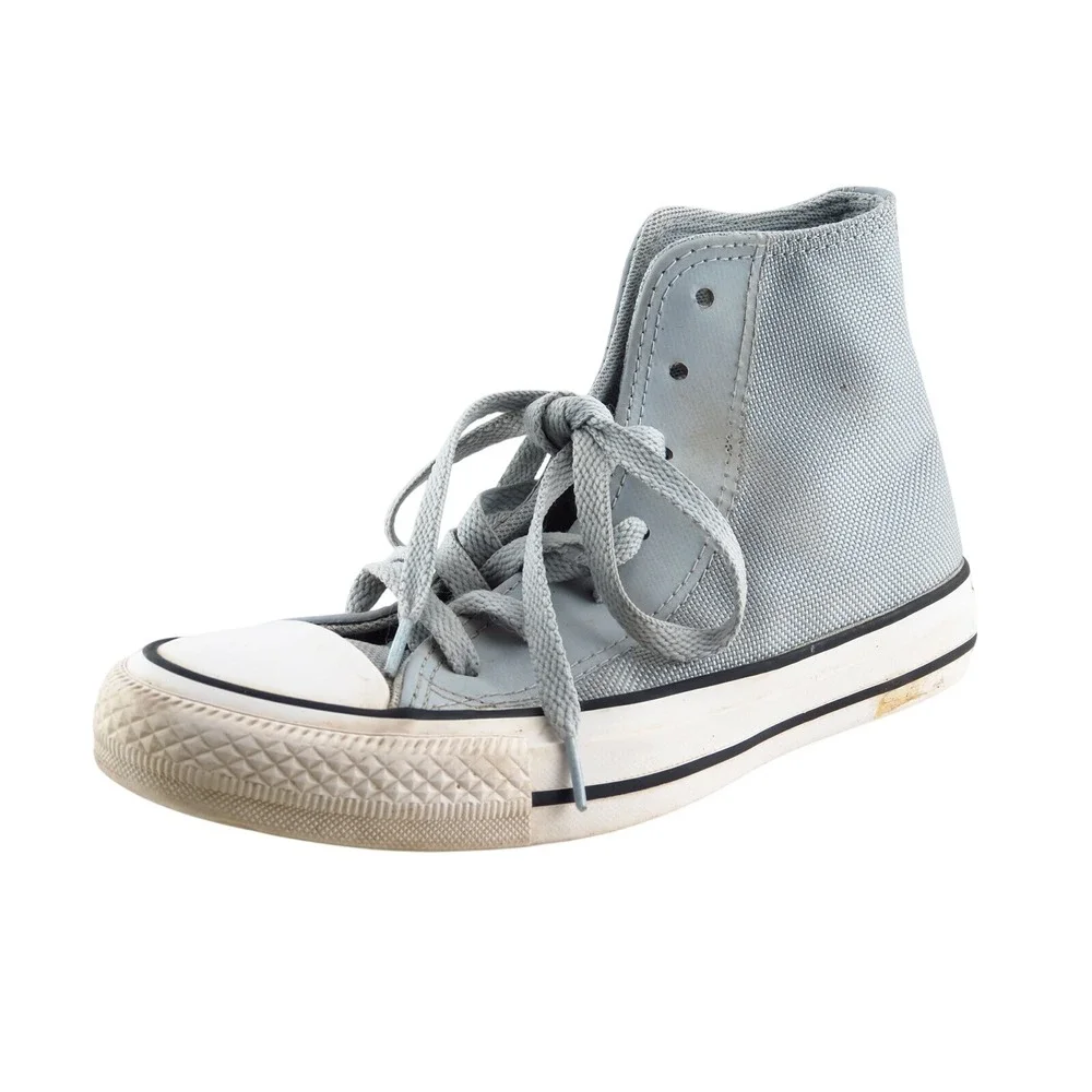 Converse Womens High Top Sneakers Size 5 Gray Fabric Lace Up Casual Comfort‎